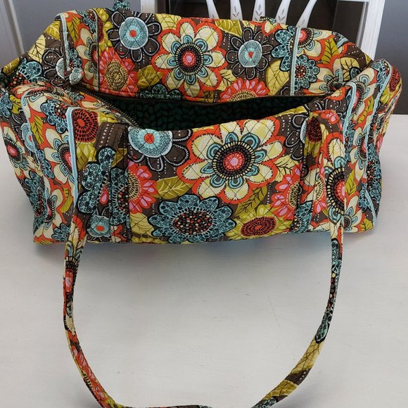 WEEKEND SALE Vera Bradley large duffel travel bag Flower Shower - Picture 1 of 4
